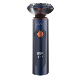 Cecotec Afeitadora eléctrica PrecisionCare Aluminium Pro azul titanio LCD 80min IPX6 base