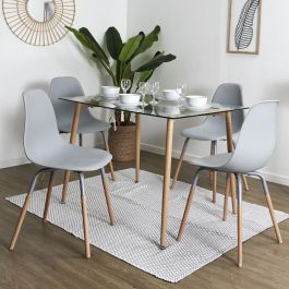 Home Deco Factory Silla Phenix Gris Claro Essentiel - Diseño Escandinavo, Polipropileno y Hierro