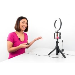 IKMULTIMED Bundle: iRig Mic Lav, iKlip Grip Pro y Aro de Luz LED