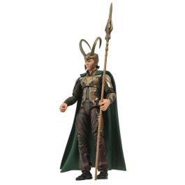 Diamond Select Toys Marvel Thor - Figura de Loki basada en la película, 18 cm con bastón ceremonial