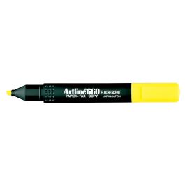 Rotulador Artline Fluorescente Ek-660 Amarillo Punta Biselada 12 unidades