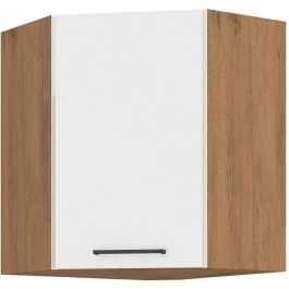 Rock ROCKGANGLEWH Mueble alto de esquina Roble Lancelot y melamina blanca brillo 58 x 58 cm