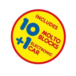 Molto Camión Portacoches 82 cm con 1 Coche y 10 Blocks, Luces y Sonidos, Pilas Incluidas, Plástico para Niños 1+ Años