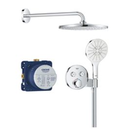 Grohe 34877000 Conjunto de Ducha Empotrado con Mezclador Termostático y Todo Tipo de Chorros - Gris