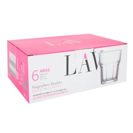 Lav Set 6 Vasos Agua 305 cc Colección Aras, 8.7x9.5 cm (8 Cajas)