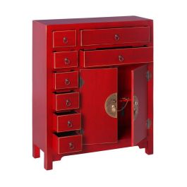 Aparador ORIENTE 73 x 26 x 90 cm Rojo Madera Aparador ORIENTE 73 x 26 x 90 cm Rojo Madera