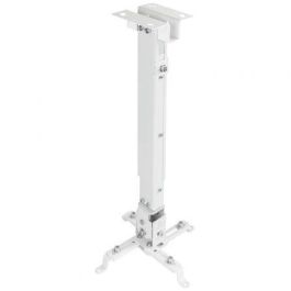 TooQ PJ2012T-W Soporte de Techo para Proyector, Inclinable y Nivelable, Carga Máx. 20kg, Blanco