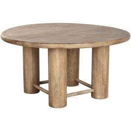 DKD Home Decor Mesa de Comedor Redonda Estilo Alpino, Madera de Mango Marrón, Diámetro 150 cm x Alto 78,7 cm, Desmontable DKD Home Decor Mesa de Comedor Redonda Estilo Alpino, Madera de Mango Marrón, Diámetro 150 cm x Alto 78,7 cm, Desmontable