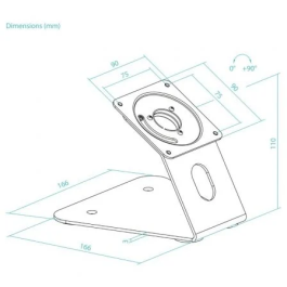 TooQ TQATWM3401-B Soporte de Mesa/Pared para Marco Antirrobo de Tablet, 3 kg, Negro