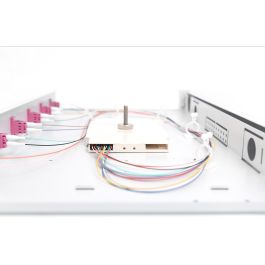 Digitus LWL Spleißbox 1HE bestückt 6x LC DX OM4 grau - Caja de empalme de fibra óptica 1U, Acero, Gris