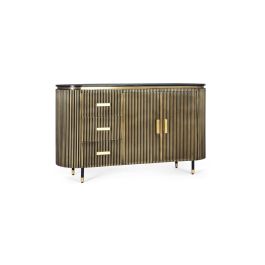 Giner y Colomer Aparador Madera de Mango y Bronce 150 cm 3 Cajones 2 Puertas