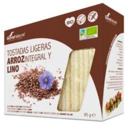 Soria Natural Tostadas de Arroz Integral y Lino Bio 85g Crujientes, Ligeras, de Fácil Digestión y Alto Contenido de Fibra Precio: 3.4999998. SKU: B1G6Y4MJ93