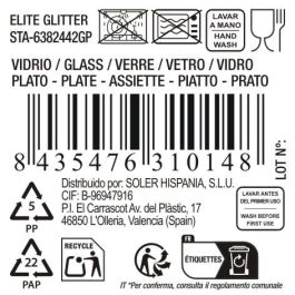 Plato 31 cm vidrio Elite Glit plata, colección 230