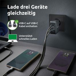 Cargador de Pared INTENSO GaN W100ACC Negro 100 W