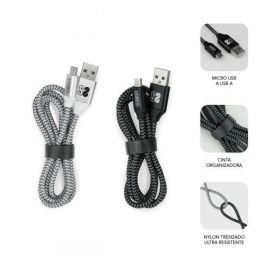 Subblim Cable USB A Micro USB 1m (2.4A) Pack 2 Unidades SUB-CAB-1MU001 Negro/Plata Carga Rápida