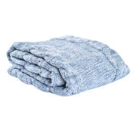 DKD Home Decor Plaid Alpino Poliéster Azul Celeste 125x150 cm 580 gsm (2 Unidades)