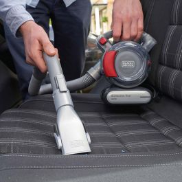 Black+Decker PD-1200-AV Aspirador de Mano para Coche 12V, Acción Ciclónica, Tubo Flexible, Motor en el Filtro