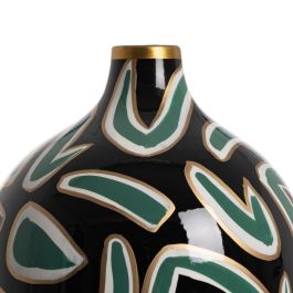 Jarrón Negro-Verde Porcelana Decoración 20 X 20 X 54 cm