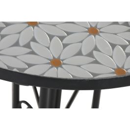 DKD Home Decor Mesa Terraza Y Jardin Blanco Negro 60 x 71 x 60 cm Set de 3