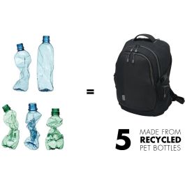 DICOTA Backpack Eco Mochila 15.6 pulgadas con bolsa extraíble y cubierta para la lluvia, Negro