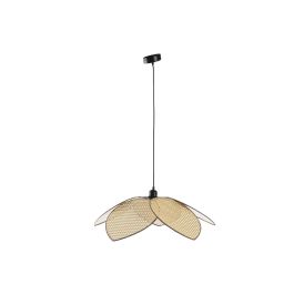 DKD Home Decor Lámpara Techo Balines Ratan Algodón Metal Marrón Negro 64x64x23 cm (2 Unidades)