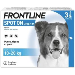 FRONTLINE 3 SPOT ON Pipetas Antiparasitarias para Perros - 10 a 20 kg - Pulgas, garrapatas, piojos