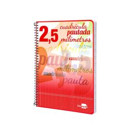 Cuaderno Espiral Liderpapel Cuarto Pautaguia Tapa Blanda 40H 75 gr Cuadro Pautado 2,5 mmcon Margen Colores Surtidos 10 unidades