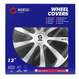 Sparco Tapacubos Sicilia Bicolor 13" Plata-Negro SPC1373SVBK 4 Unidades