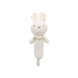 KioKids Sonajero Peluche Conejo 18 cm Suave y Blandito para Bebés 0 Meses+ Juguete de Estimulación Sensorial y Coordinación Ojo-Mano Blanco