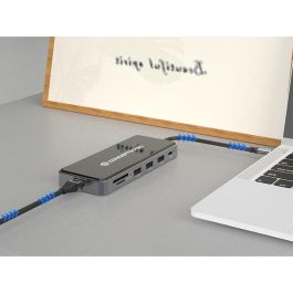 Conceptronic DONN15G Estación de Acoplamiento 12 en 1 USB Tipo C con HDMI/VGA/USB-C PD/USB 3.0/GbE/AUX