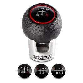 Spc SPC0105BK Pomo de cambio universal para coches manuales, diseño deportivo y elegante Negro-Rojo, fácil instalación