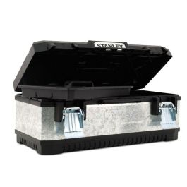 Stanley Caja de herramientas bimaterial vacía de metal y polipropileno con cierres metálicos grandes y bandeja integrada. Preparada para candado. Stanley Caja de herramientas bimaterial vacía de metal y polipropileno con cierres metálicos grandes y bandeja integrada. Preparada para candado.
