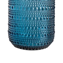 Vaso Azul Cristal Decoración 8 X 8 X 12,70 cm