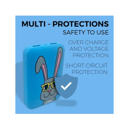 Wondee Batería Externa 10.000 mAh Conejo Gafas Sol Diseño Alegre y Estilo