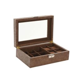 Caja-Joyero Home ESPRIT Marrón Poliuretano Cristal Madera MDF 25 X 16,5 X 8,5 CM Precio: 25.4999998. SKU: B1C62W4ATY