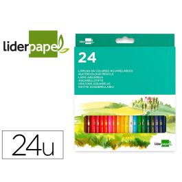 Lapices De Colores Acuarelables Liderpapel Caja De 24 Unidades Colores Surtidos