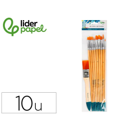 Liderpapel Pinceles Sintéticos 10 Unidades Puntas y Tamaños Surtidos Bolsa Certificado FSC Precio: 11.0836. SKU: B1HMQ5K93J