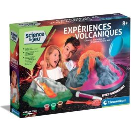 Clementoni 52629 Experiencias Volcánicas: Kit de Ciencia para Modelar Volcán con Yeso y Molde 3D, Erupciones Fosforescentes