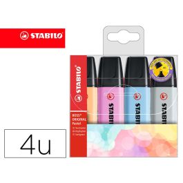 Stabilo Marcador Fluorescente Boss Original Nuevos Colores Pastel Blíster 4 Ud