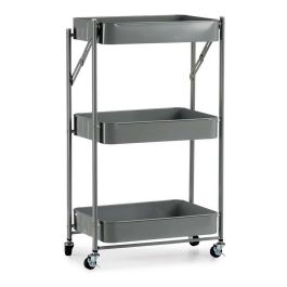 Kinvara Carro 3 Alturas Plegable Gris, 29.5x78.5x45.5 cm, Acero y Plástico