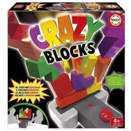 Educa 20089 Crazy Blocks - Juego de mesa de bloques explosivo, sé el más rápido colocando bloques o saltarán, 2 niveles de dificultad, +6 años