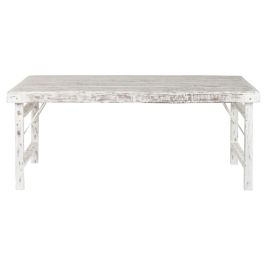 DKD Home Decor Mesa Comedor Plegable Vintage 2c24 Blanco 90 x 76 x 180 cm