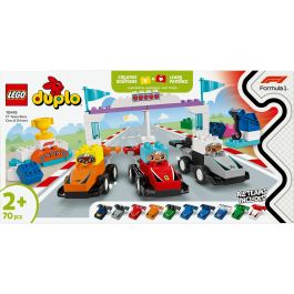 Lego Duplo Juego de Construcción: Coches de Carreras y Pilotos del Equipo F1 - Set de Ladrillos para Niños y Niñas a partir de 2 Años