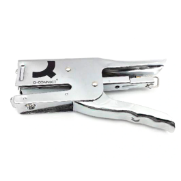 Q-connect Grapadora de Tenaza, Capacidad 40 Hojas, Usa Grapas 24/6 26/6, Metalizada, Carga Trasera, Grapado Plano