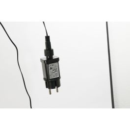 DKD Home Decor Luces de Navidad LED Moderna Azul 100 Bombillas 5mm, 10 Metros Largo, Enchufe Exterior IP44