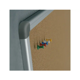 Rocada Pizarra Corcho Marco Aluminio Cantoneras 90x120 cm Resistente Autorregenerable Fijación Pared