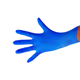 Guantes de Nitrilo Desechable Sensitive Sin Polvo Talla L Grande Color Azul Caja de 100 Unidades