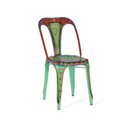 Giner y Colomer Lote de 2 Sillas Metálicas Pintadas a Mano Multicolor Precio: 349.9925. SKU: B1FZG7VEWT