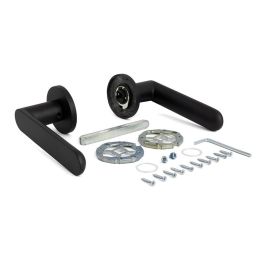 Jandel Juego de Manivelas con Roseta Aluminio Modelo Shape 1320 Ø50 Acabado Negro