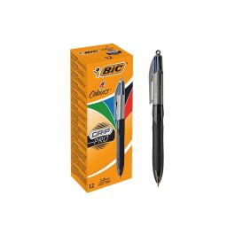 Boligrafo Bic Cuatro Colores Con Grip Colore Negro Punta 1,3 mm 12 unidades